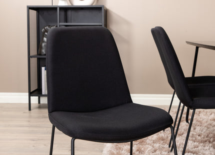 Venture Home Muce & Petra Matstolar 2-pack Svart + Rektangulära Matbord 190 x 90 Svart
