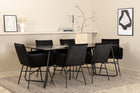 Venture Home Petra Rektangulära Matbord 190 x 90 Svart + Matstolar Svart