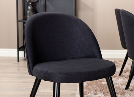 Venture Home Petra & Velvet Rektangulära Matbord 190 x 90 Svart + Matstolar 2-pack Svart