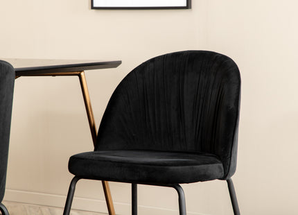 Venture Home Wrinkles & Petra Matstolar 2-pack Svart + Rektangulära Matbord 190 x 90 Svart