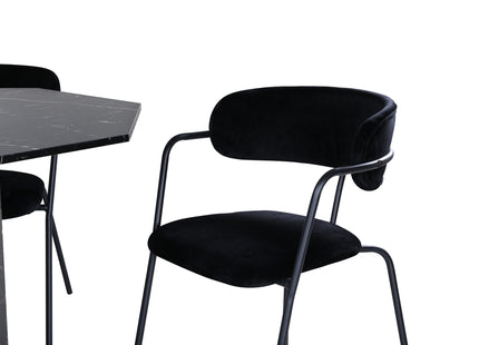 Venture Home Arrow & Marbs Matstolar 2-pack Svart + Runda Matbord ⌀110 Svart