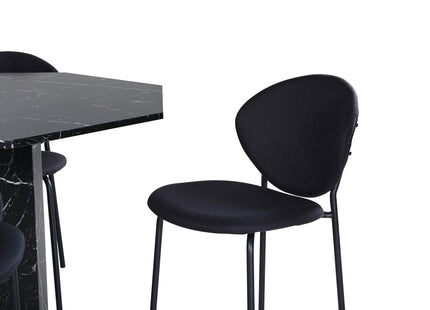 Venture Home Vault & Marbs Matstolar 2-pack Svart + Runda Matbord ⌀110 Svart