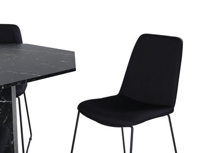 Venture Home Muce & Marbs Matstolar 2-pack Svart + Runda Matbord ⌀110 Svart