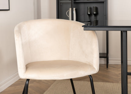 Venture Home Berit & Leif Matstolar Beige + Rektangulära Matbord 200 x 90 Svart