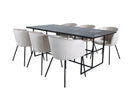 Venture Home Berit & Leif Matstolar Beige + Rektangulära Matbord 200 x 90 Svart