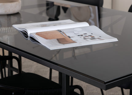 Venture Home Tvist & Leif Matstolar 2-pack Svart + Rektangulära Matbord 200 x 90 Svart
