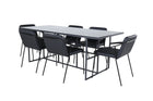 Venture Home Tvist & Leif Matstolar 2-pack Svart + Rektangulära Matbord 200 x 90 Svart