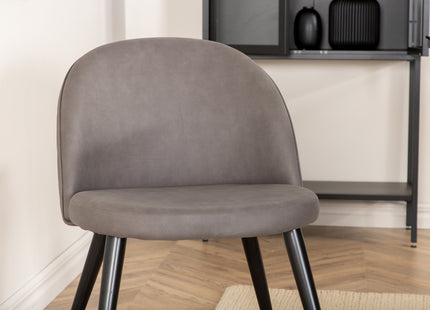 Venture Home Leif & Velvet Rektangulära Matbord 200 x 90 Svart + Matstolar 2-pack Grå