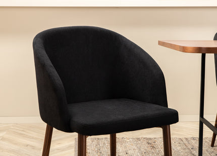 Venture Home Arch & Uno Matstolar 2-pack Svart + Rektangulära Matbord 200 x 90 Nature