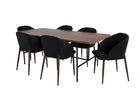 Venture Home Arch & Uno Matstolar 2-pack Svart + Rektangulära Matbord 200 x 90 Nature