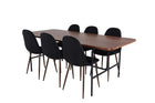 Venture Home Uno & Polar Rektangulära Matbord 200 x 90 Nature + Matstolar 2-pack Svart