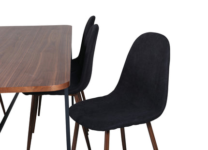Venture Home Uno & Polar Rektangulära Matbord 200 x 90 Nature + Matstolar 2-pack Svart