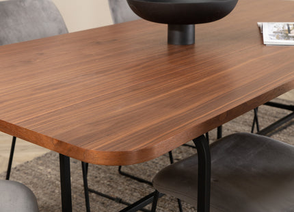 Venture Home Muce & Uno Matstolar 2-pack Grå + Rektangulära Matbord 200 x 90 Nature