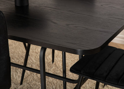 Venture Home Uno & Windu Rektangulära Matbord 200 x 90 Svart + Matstolar 2-pack Svart