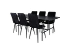 Venture Home Uno & Windu Rektangulära Matbord 200 x 90 Svart + Matstolar 2-pack Svart