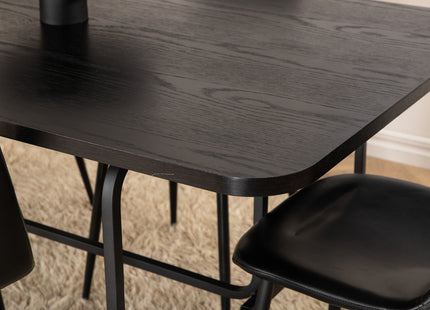 Venture Home Uno & Polar Rektangulära Matbord 200 x 90 Svart + Matstolar 2-pack Svart