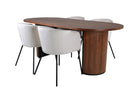 Venture Home Berit & Bianca Matstolar Beige + Ovala Matbord 200 x 90 Valnöt