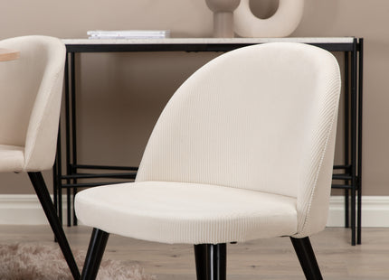 Venture Home Bianca & Velvet Runda Matbord ⌀110 Whitewash + Matstolar 2-pack Grädde