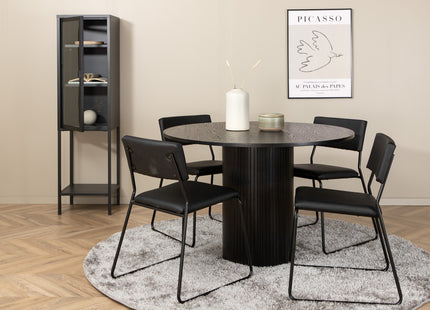 Venture Home Kenth & Bianca Matstolar 2-pack Svart + Runda Matbord ⌀110 Svart