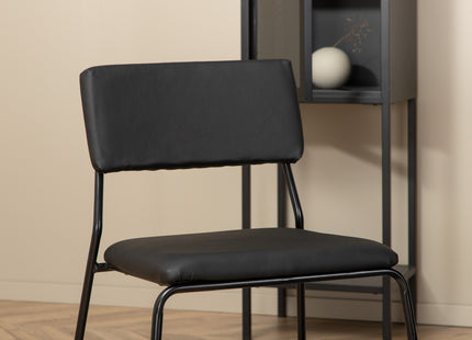 Venture Home Kenth & Bianca Matstolar 2-pack Svart + Runda Matbord ⌀110 Svart