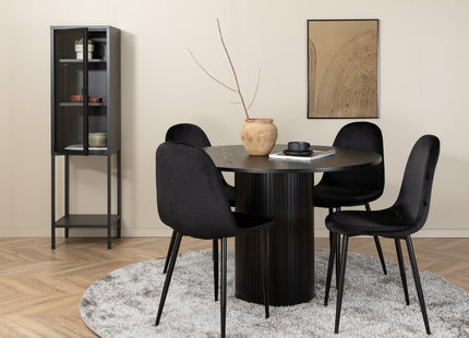 Venture Home Bianca & Polar Runda Matbord ⌀110 Svart + Matstolar 2-pack Svart