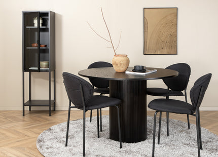 Venture Home Vault & Bianca Matstolar 2-pack Svart + Runda Matbord ⌀110 Svart