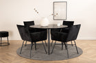 Venture Home Petra & Dipp Matstolar Svart + Runda Matbord ⌀115 Svart