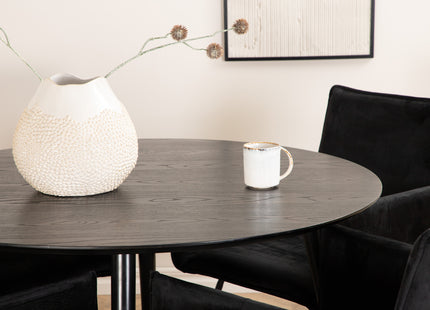 Venture Home Petra & Dipp Matstolar Svart + Runda Matbord ⌀115 Svart