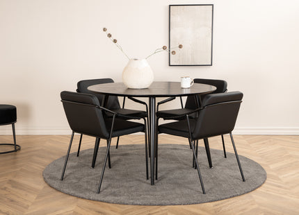 Venture Home Tvist & Dipp Matstolar 2-pack Svart + Runda Matbord ⌀115 Svart