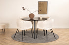 Venture Home Berit & Dipp Matstolar Beige + Runda Matbord ⌀115 Svart
