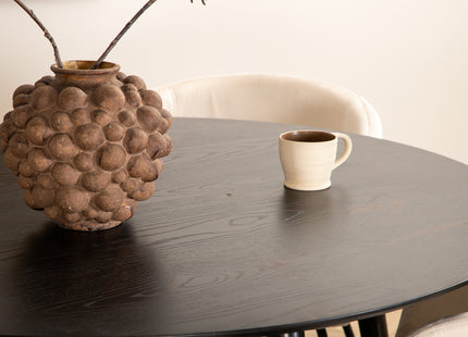 Venture Home Berit & Dipp Matstolar Beige + Runda Matbord ⌀115 Svart
