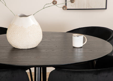 Venture Home Berit & Dipp Matstolar Svart + Runda Matbord ⌀115 Svart