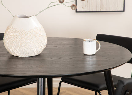 Venture Home Kenth & Dipp Matstolar 2-pack Svart + Runda Matbord ⌀115 Svart