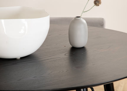 Venture Home Kenth & Dipp Matstolar 2-pack Grå + Runda Matbord ⌀115 Svart