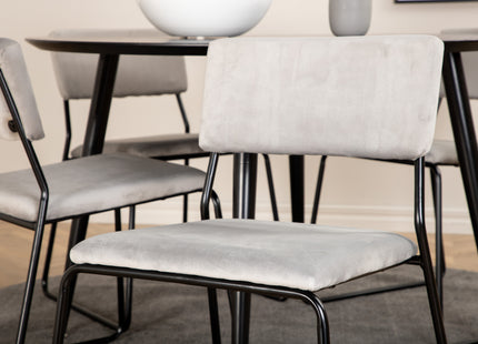 Venture Home Kenth & Dipp Matstolar 2-pack Grå + Runda Matbord ⌀115 Svart
