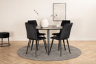 Venture Home Dipp & Windu Runda Matbord ⌀115 Svart + Matstolar 2-pack Svart