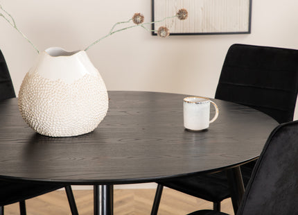 Venture Home Dipp & Windu Runda Matbord ⌀115 Svart + Matstolar 2-pack Svart