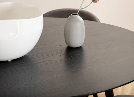 Venture Home Dipp & Velvet Runda Matbord ⌀115 Svart + Matstolar 2-pack Grå