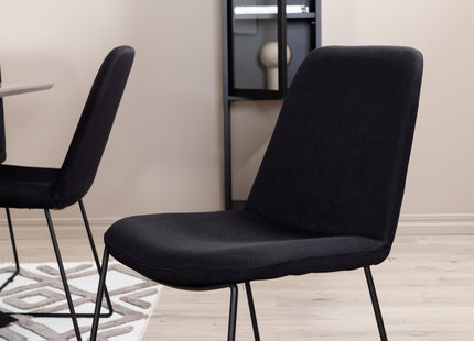 Venture Home Muce & Piazza Matstolar 2-pack Svart + Rektangulära Matbord 180 x 90 Svart