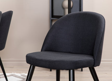 Venture Home Velvet & Piazza Matstolar 2-pack Svart + Rektangulära Matbord 180 x 90 Svart