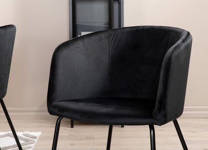 Venture Home Berit & Piazza Matstolar Svart + Rektangulära Matbord 180 x 90 Svart