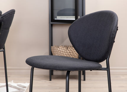 Venture Home Vault & Piazza Matstolar 2-pack Svart + Rektangulära Matbord 180 x 90 Svart