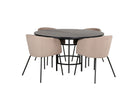 Furniture Fashion & Venture Home Copenhagen & Berit Runda Matbord ⌀140 Svart + Matstolar Beige