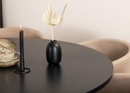 Furniture Fashion & Venture Home Copenhagen & Berit Runda Matbord ⌀140 Svart + Matstolar Beige
