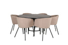 Furniture Fashion & Venture Home Copenhagen & Berit Runda Matbord ⌀140 Svart + Matstolar Beige