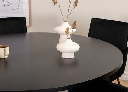 Furniture Fashion & Venture Home Copenhagen & Petra Runda Matbord ⌀140 Svart + Matstolar Svart