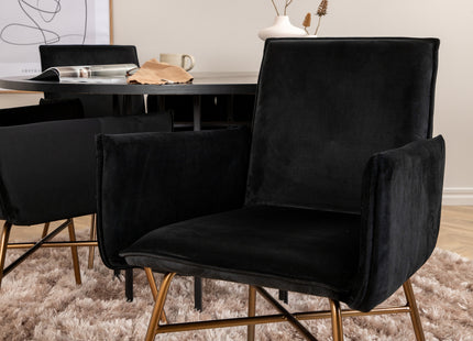 Furniture Fashion & Venture Home Copenhagen & Petra Runda Matbord ⌀140 Svart + Matstolar Svart