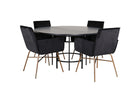 Furniture Fashion & Venture Home Copenhagen & Petra Runda Matbord ⌀140 Svart + Matstolar Svart