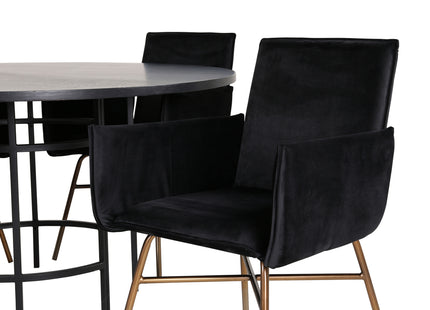 Furniture Fashion & Venture Home Copenhagen & Petra Runda Matbord ⌀140 Svart + Matstolar Svart