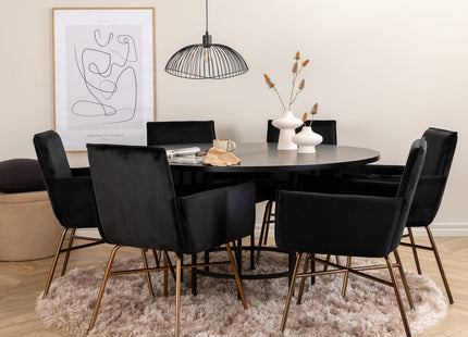 Furniture Fashion & Venture Home Copenhagen & Petra Runda Matbord ⌀140 Svart + Matstolar Svart
